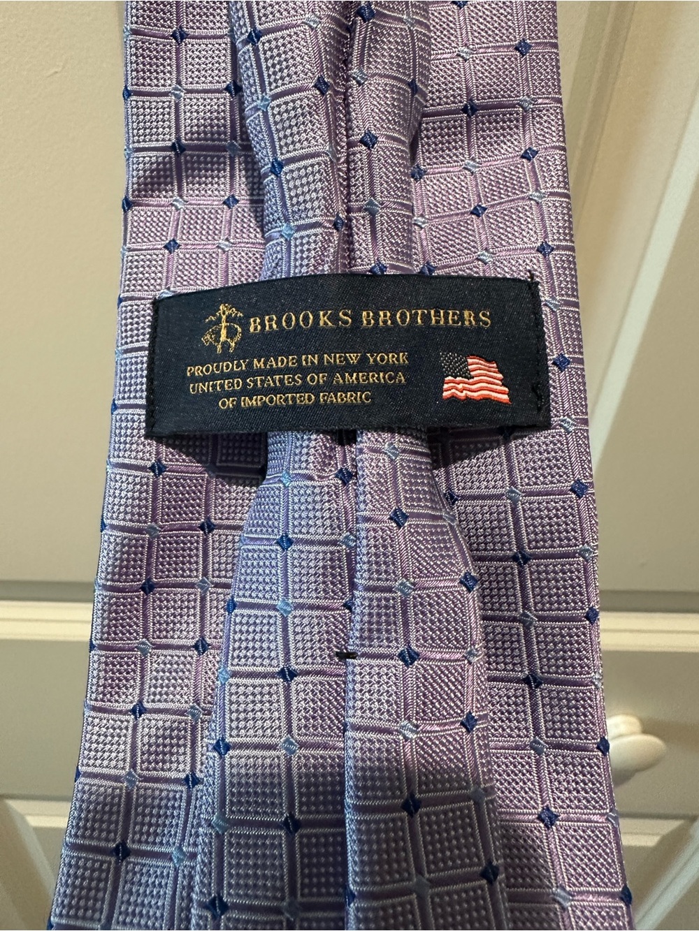 Brooks Brothers Lavender Purple Geometric Tie 100% silk